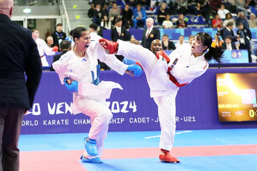 世界ジュニア2024_U21女子組手-55kg：崎山紬選手